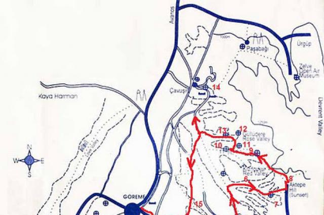 Список долин Каппадокии: карта с маршрутами и краткое описание